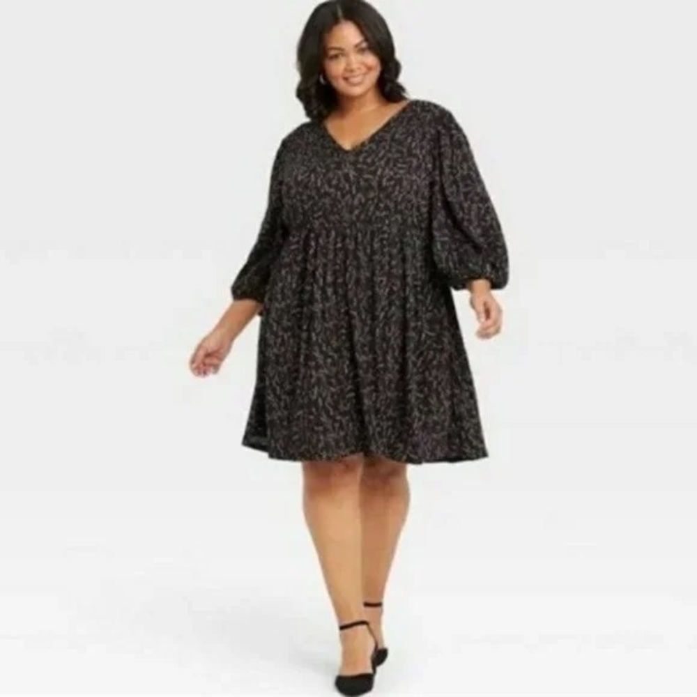 Ava & Viv Black Floral Dress